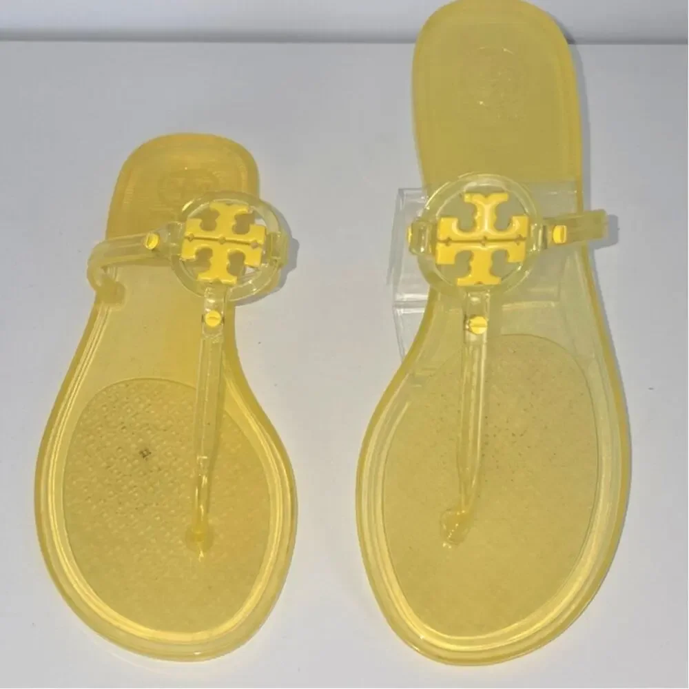 Tory Burch Mini Miller Flat Thong Jelly Sandal Yellow Citrus Size 8